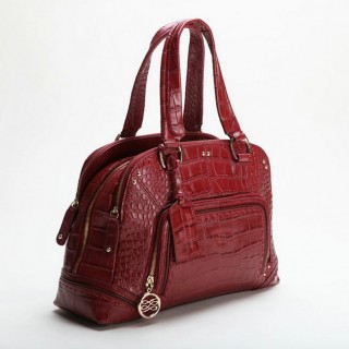 Lancel Le Mademoiselle Adjani Nouveau Sac Lancel Veau Facon Croco Rouge